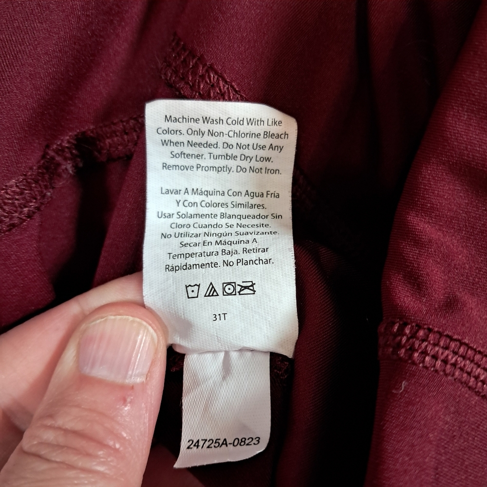 AVIA XXL Burgundy Athletic Leggings | Waist 34" | Double‎ Pockets | Compression - Picture 9 of 9